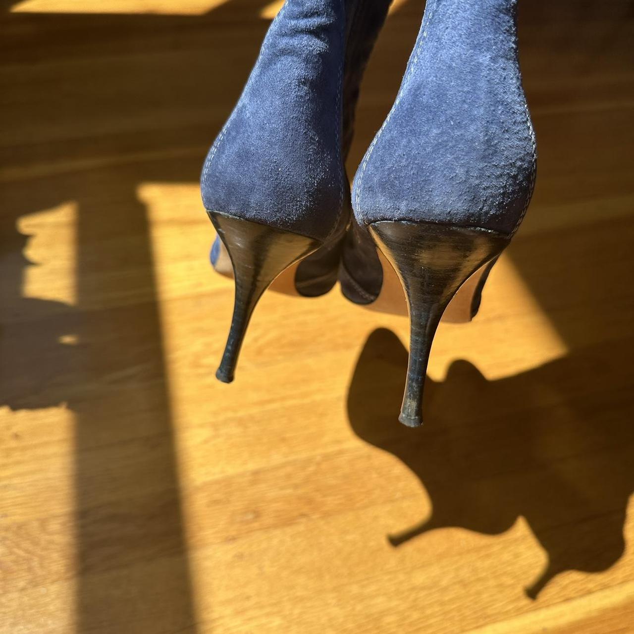 Manolo Blahnik Women's Blue Boots | Depop