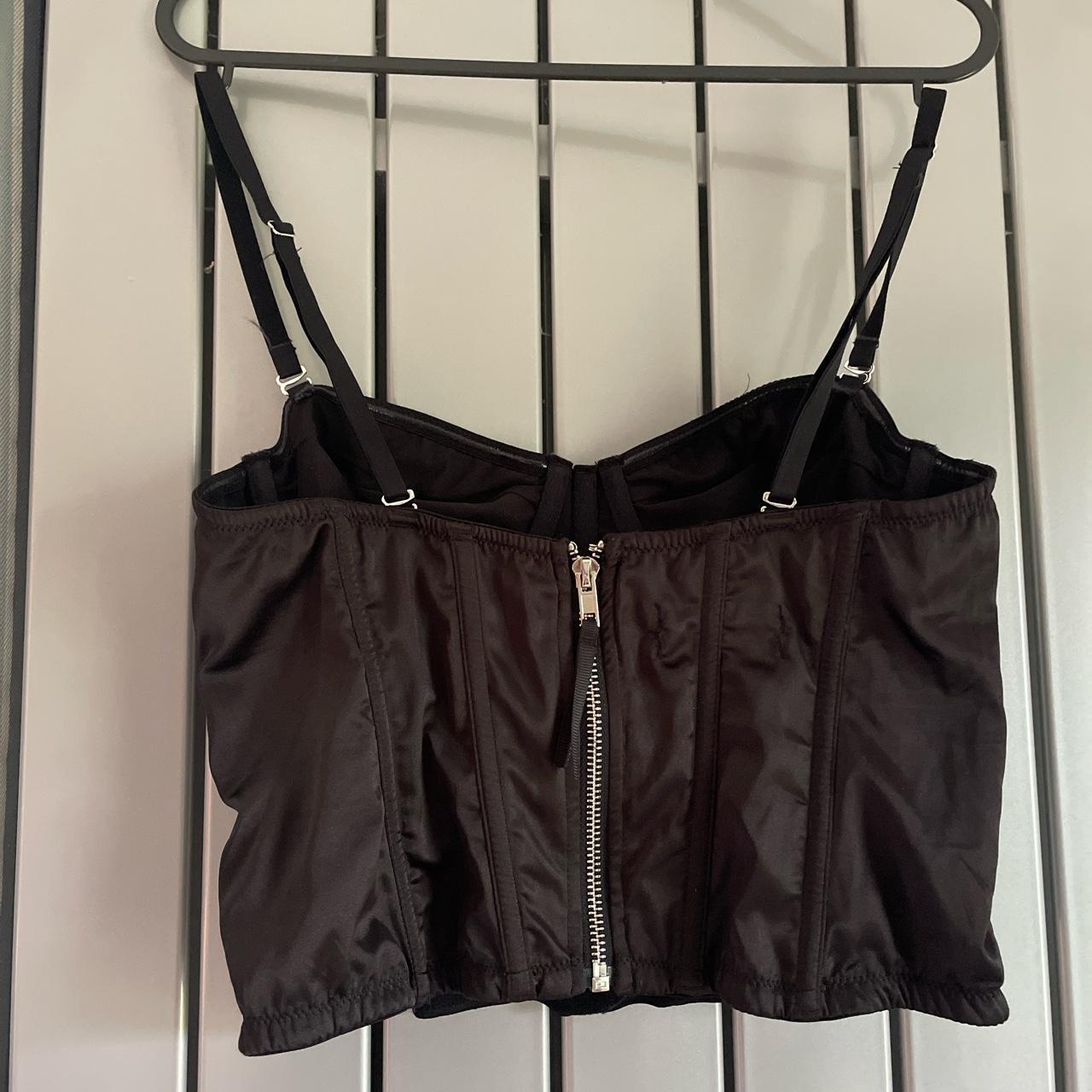 Black satin corset top by urban outfitter, never... Depop