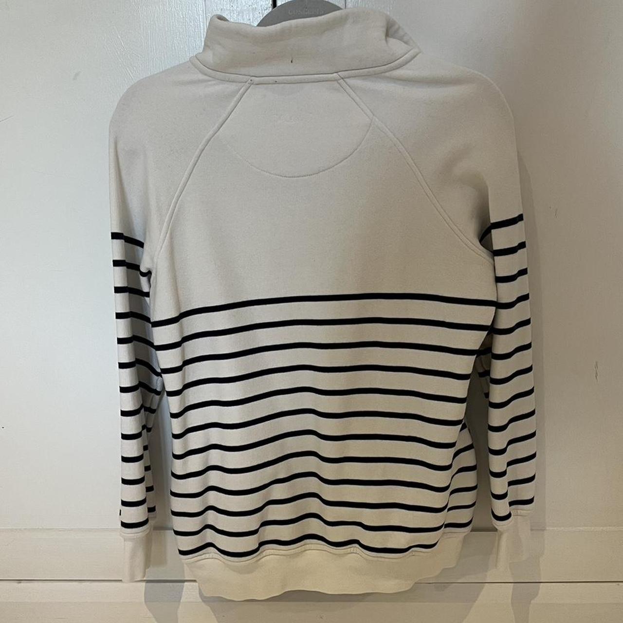 Striped Crew quarter zip sweatshirt Size 10 Worn... - Depop