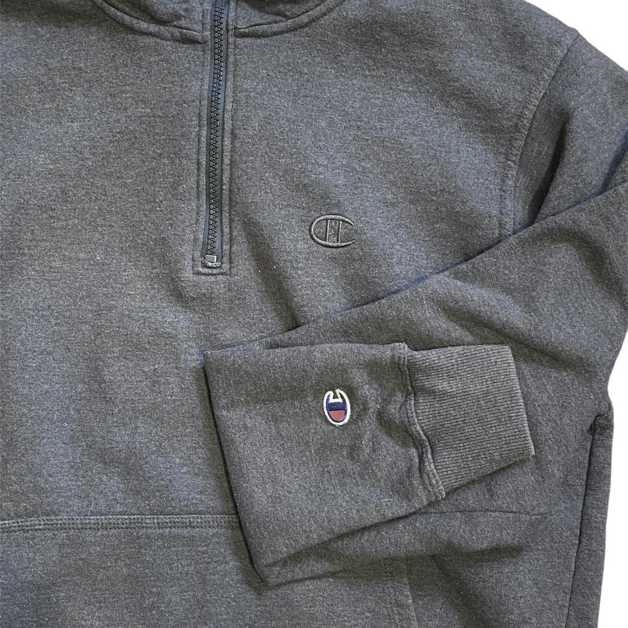 Champion Men’s Powerblend Fleece 1/4 Zip Charcoal... - Depop