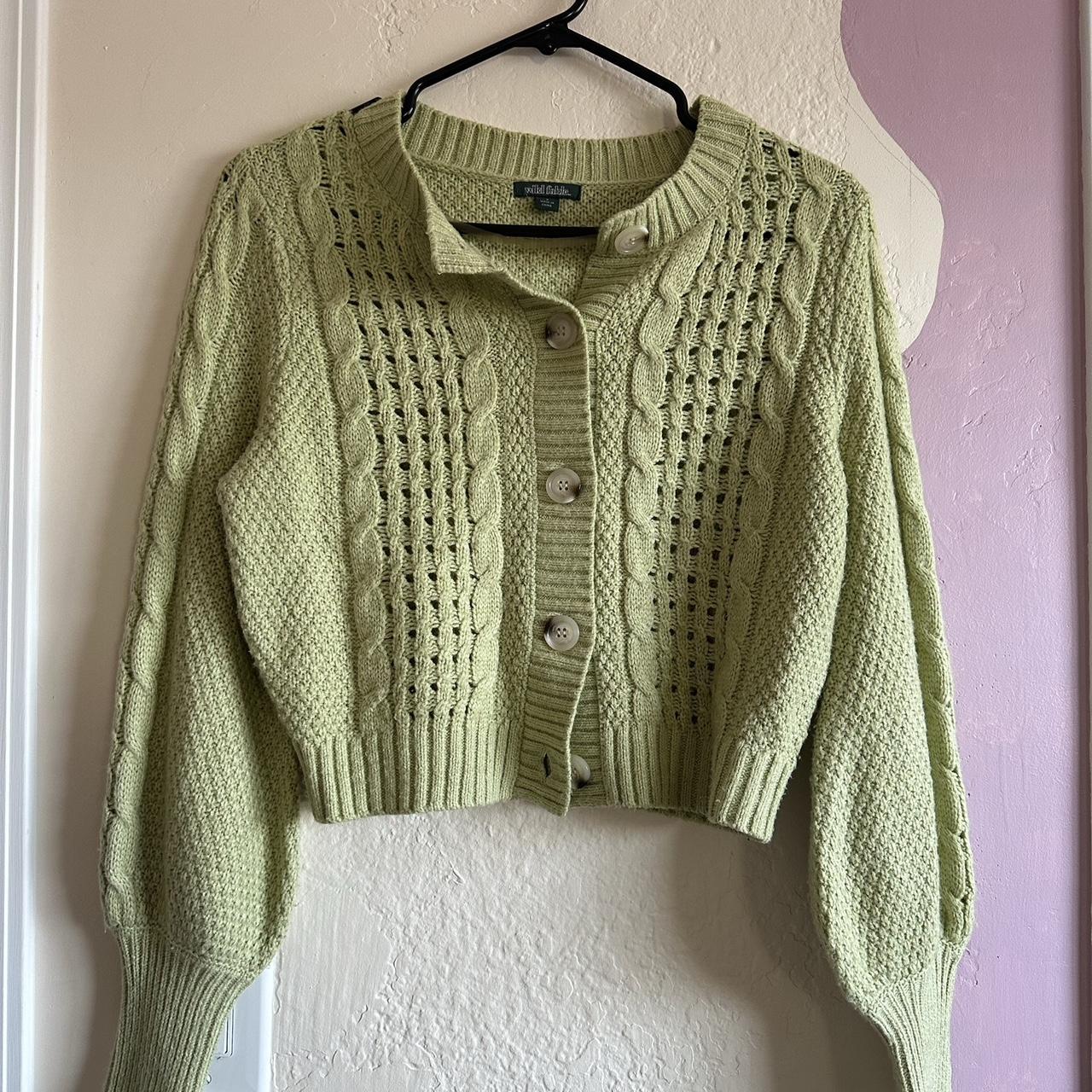 WILD FABLE green, cable knitted vest. Size small... - Depop