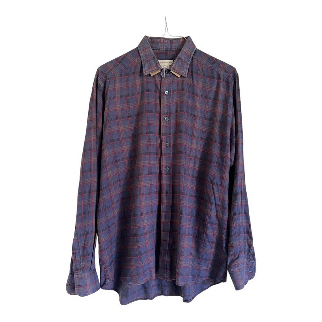 Etro Men's Blue and Red Shirt