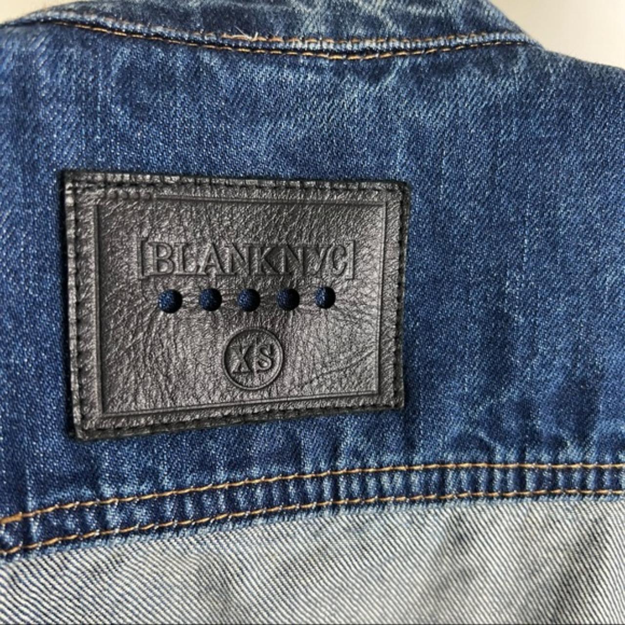 Blank NYC Blue Denim Distressed Crop Jean Jacket Size XS high quality