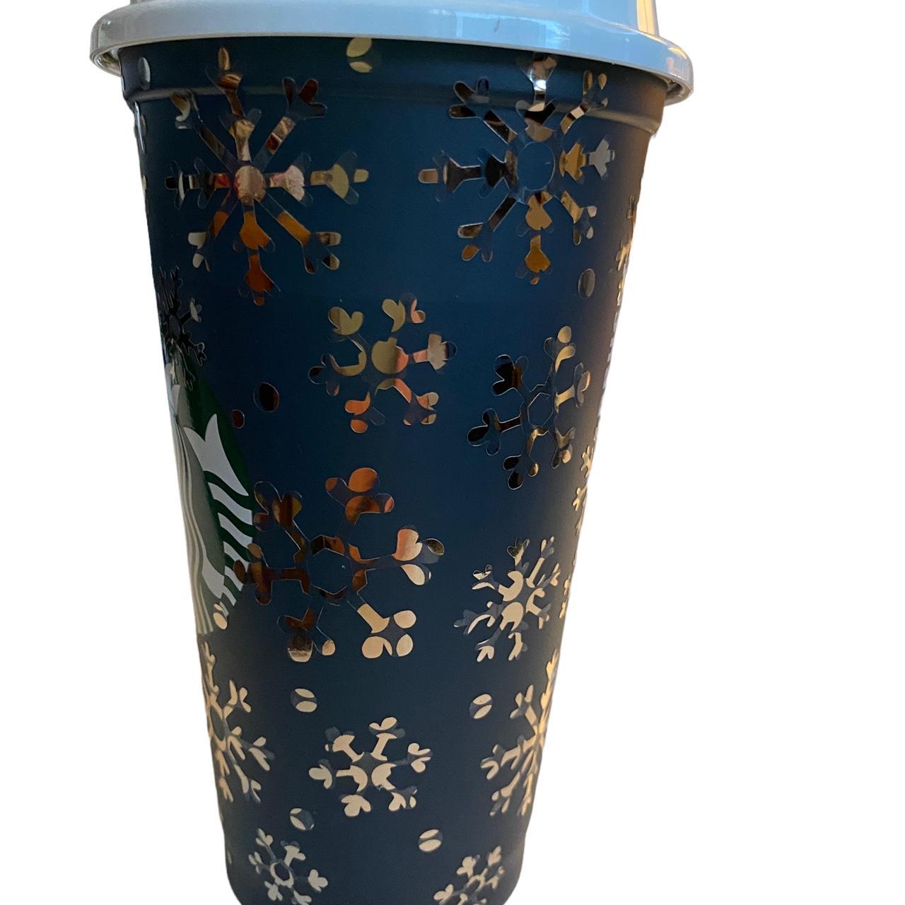 Snowflake Inspired 16oz Starbucks reusable hot cup. - Depop