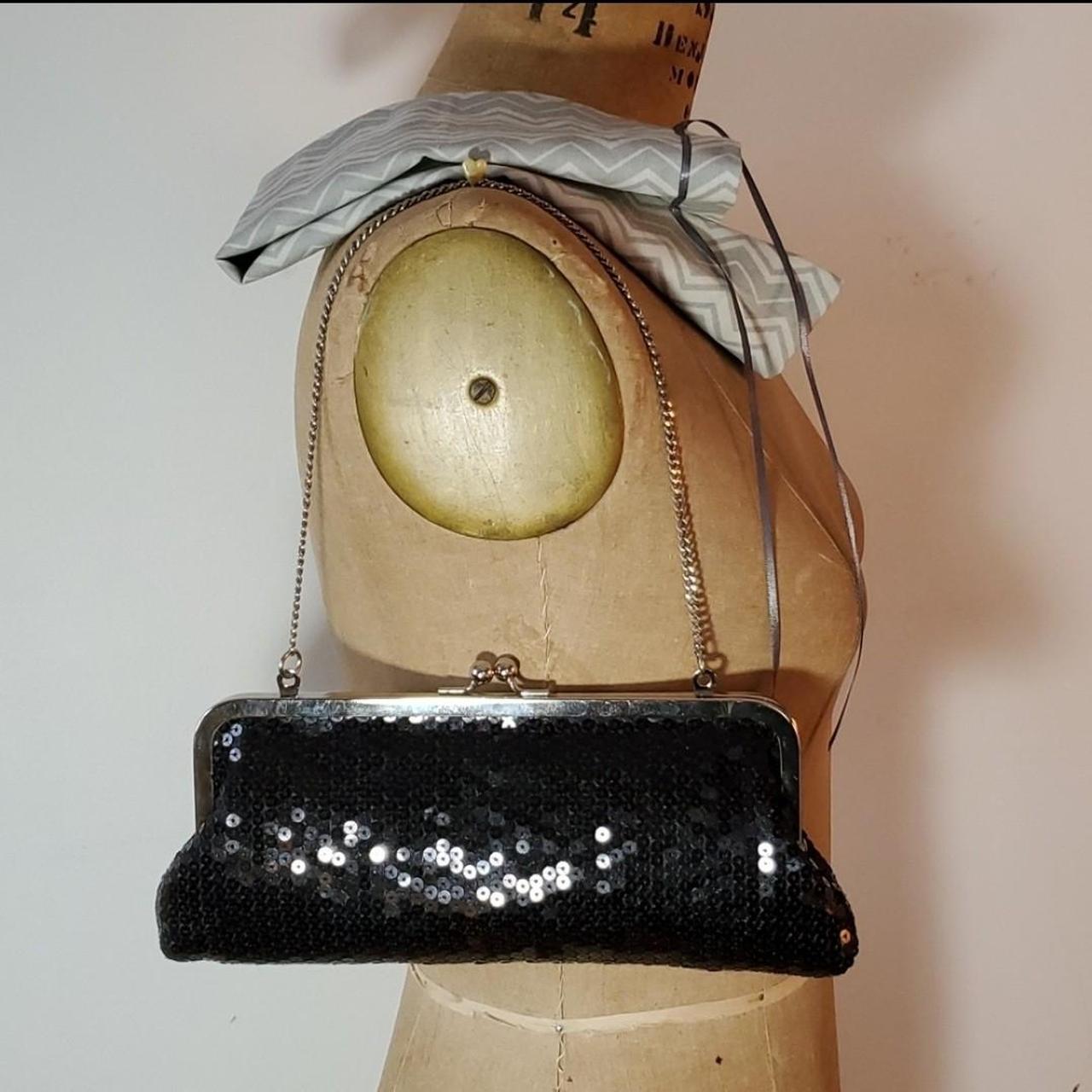 Black sequin outlet clutch purse