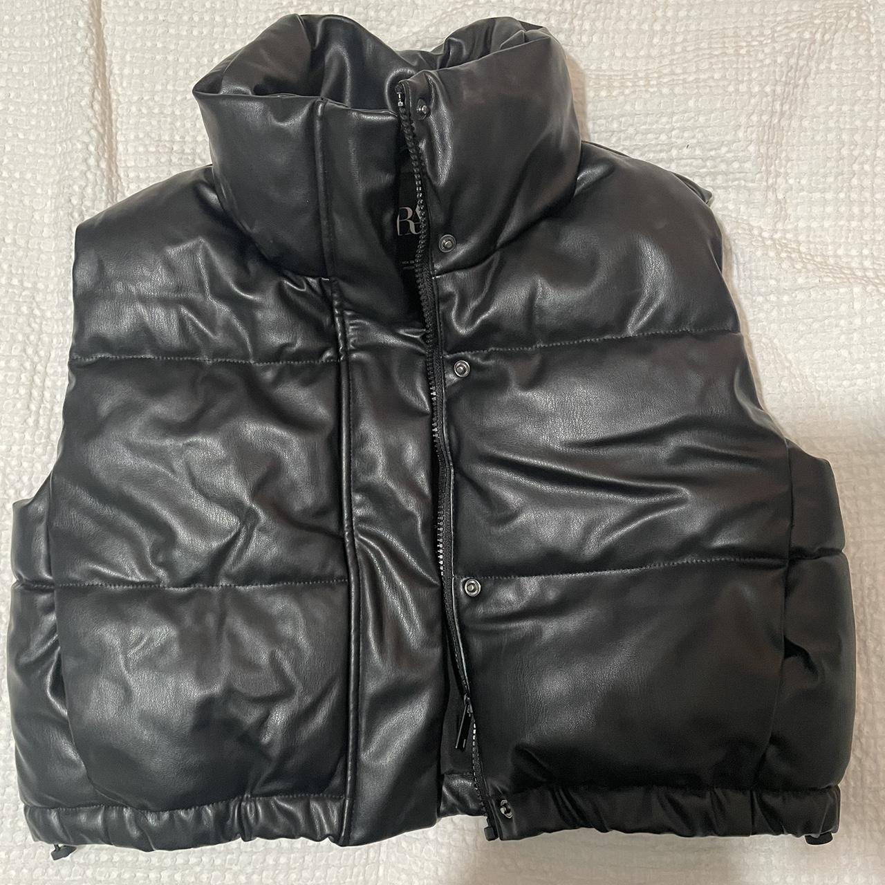Zara Black Puffer Vest Size Small Depop