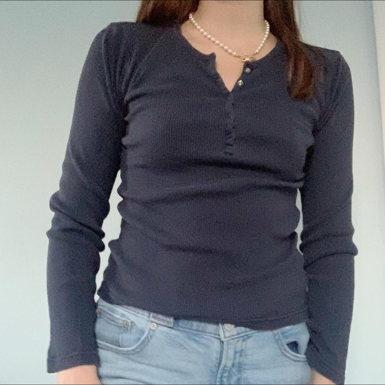 navy blue henley top ️‍🔥 so comfy! sometimes i wear it... - Depop