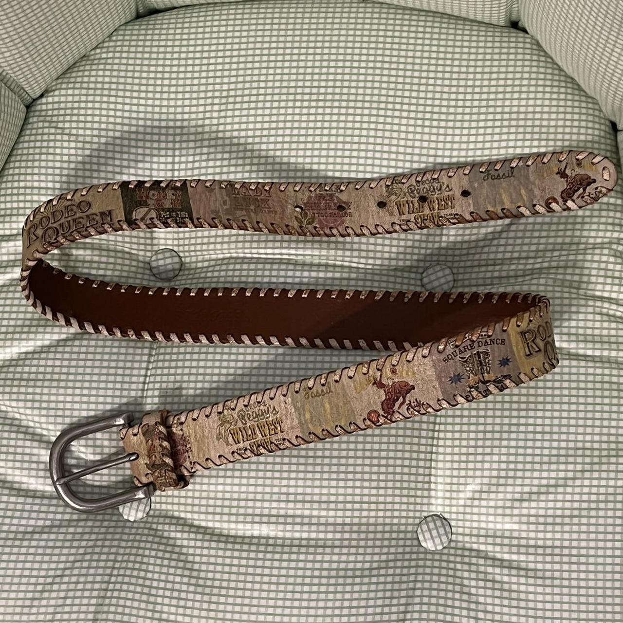 Fossil Women's Brown and Tan Belt