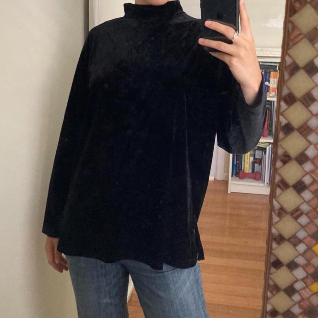 Vintage velvet mock neck long sleeve from Japan.... - Depop