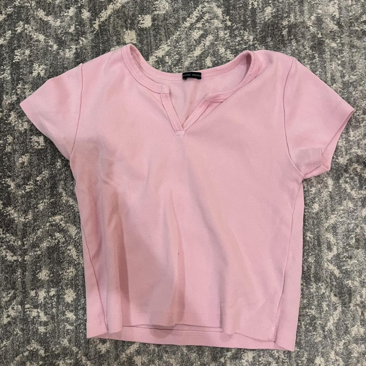 Pink brandy baby tee Depop