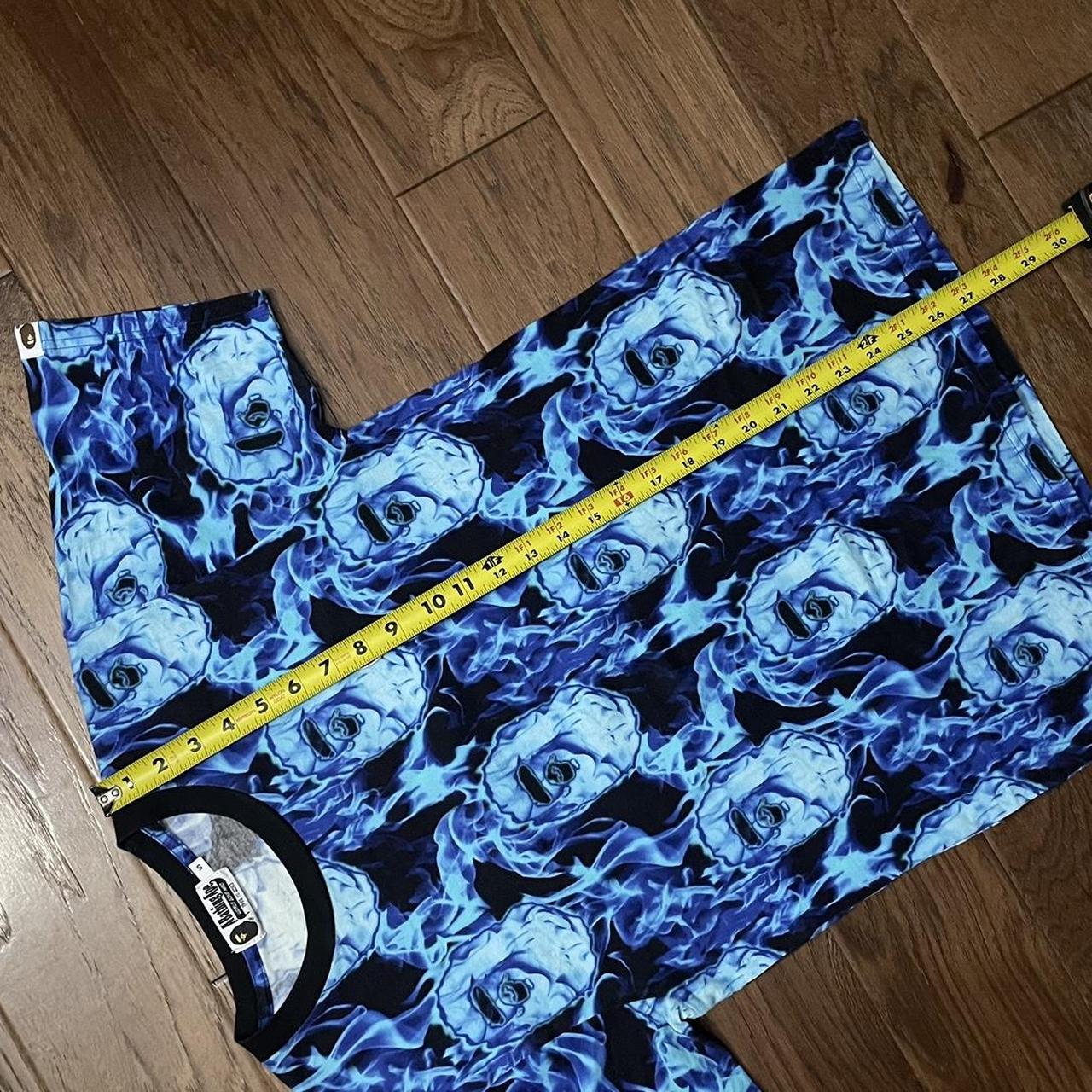 A BATHING APE BAPE ALL OVER PRINT BLUE FLAME SS20 | Depop