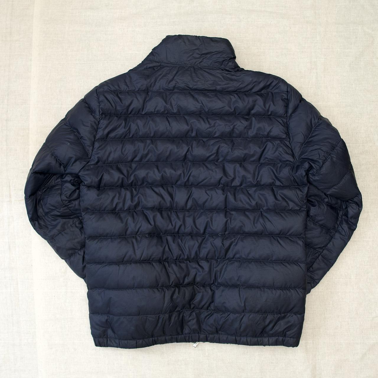 Navy Blue kids Moncler jacket. Vintage, down padded... - Depop