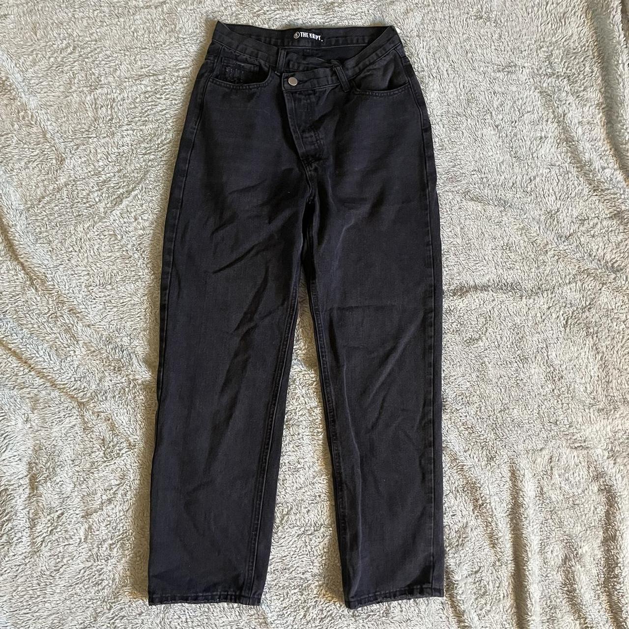 The kript black denim jeans Labeled as a size M - Depop