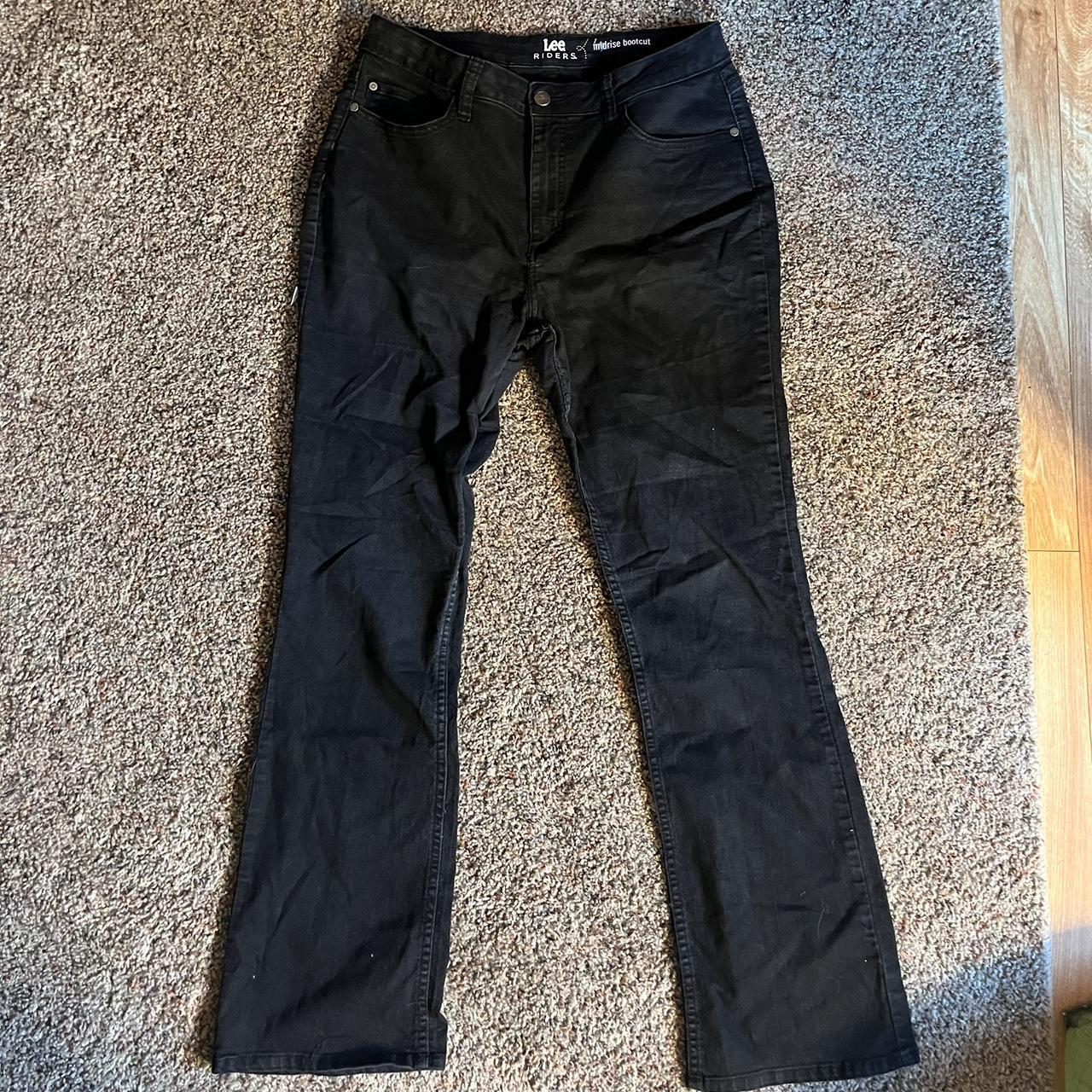 riders by lee mid rise straight leg khaki pants