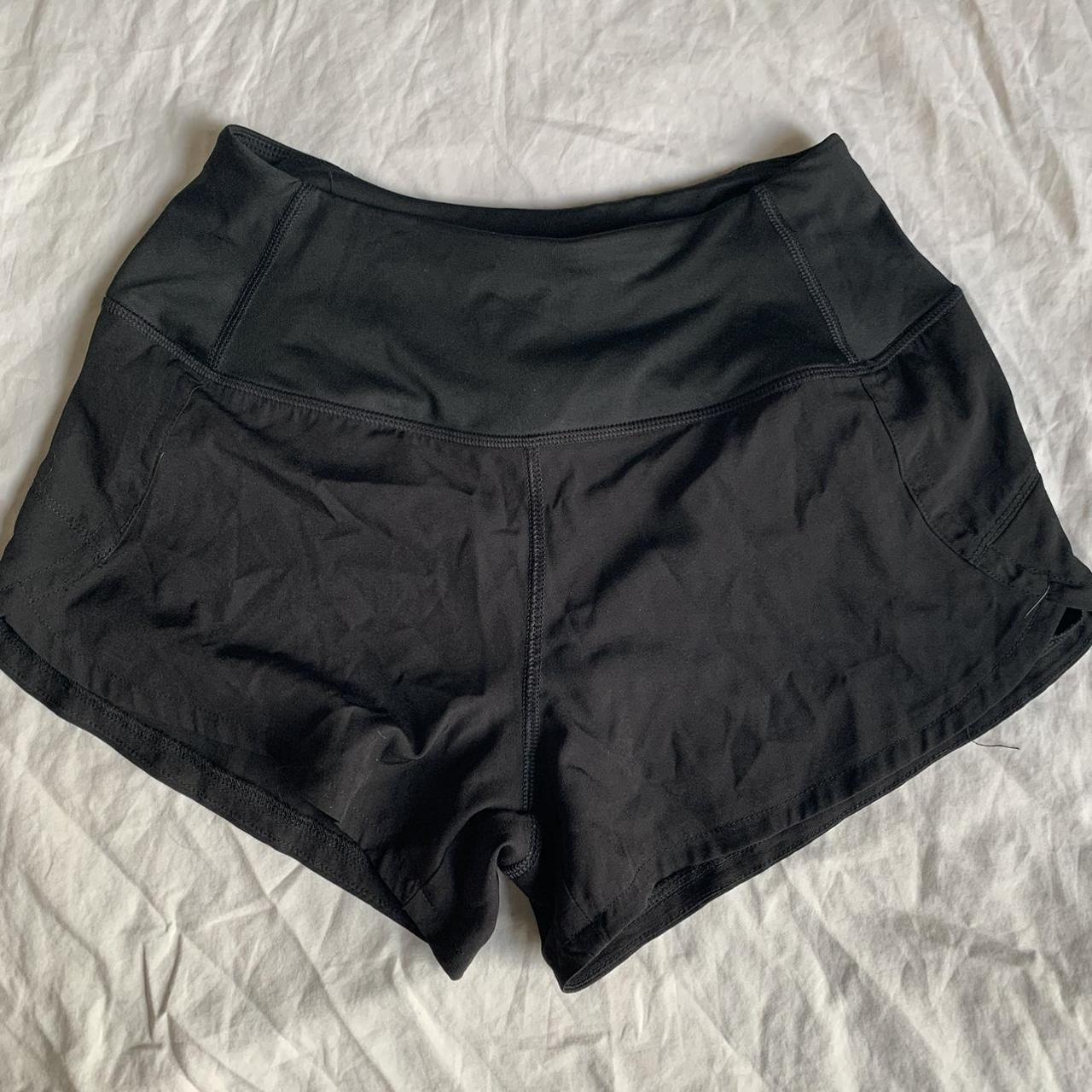The cutest faux lululemon black running shorts from... - Depop
