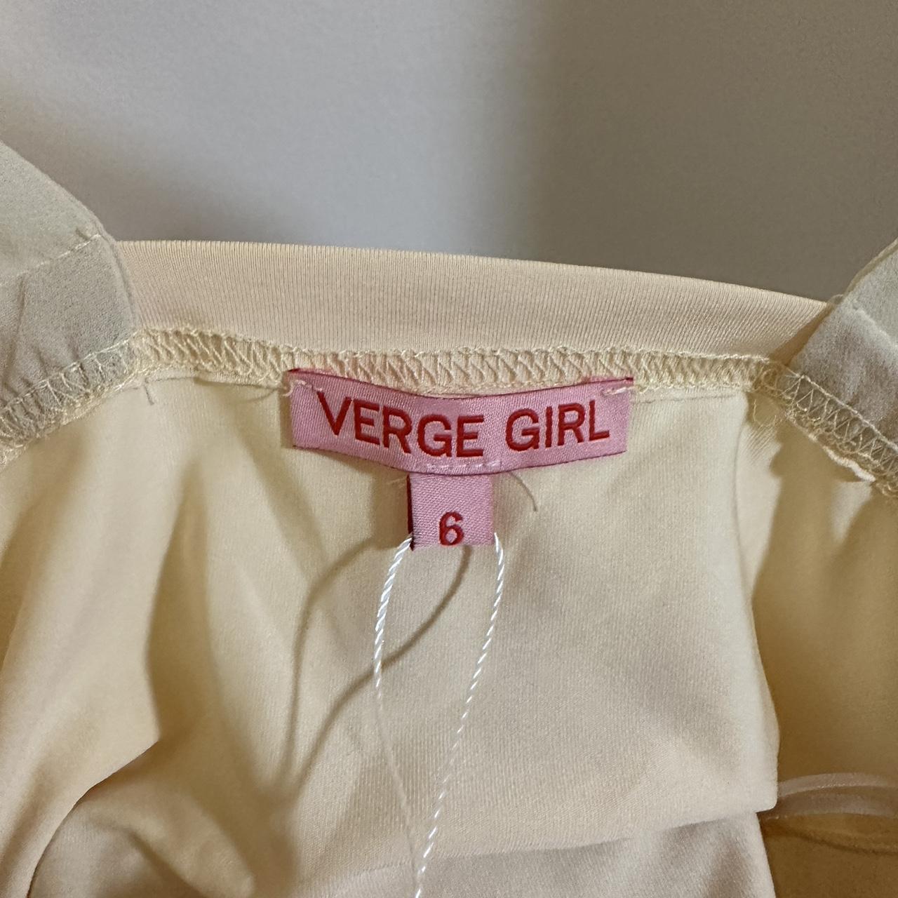 Verge Girl Italian style tie strap top in cream,... Depop