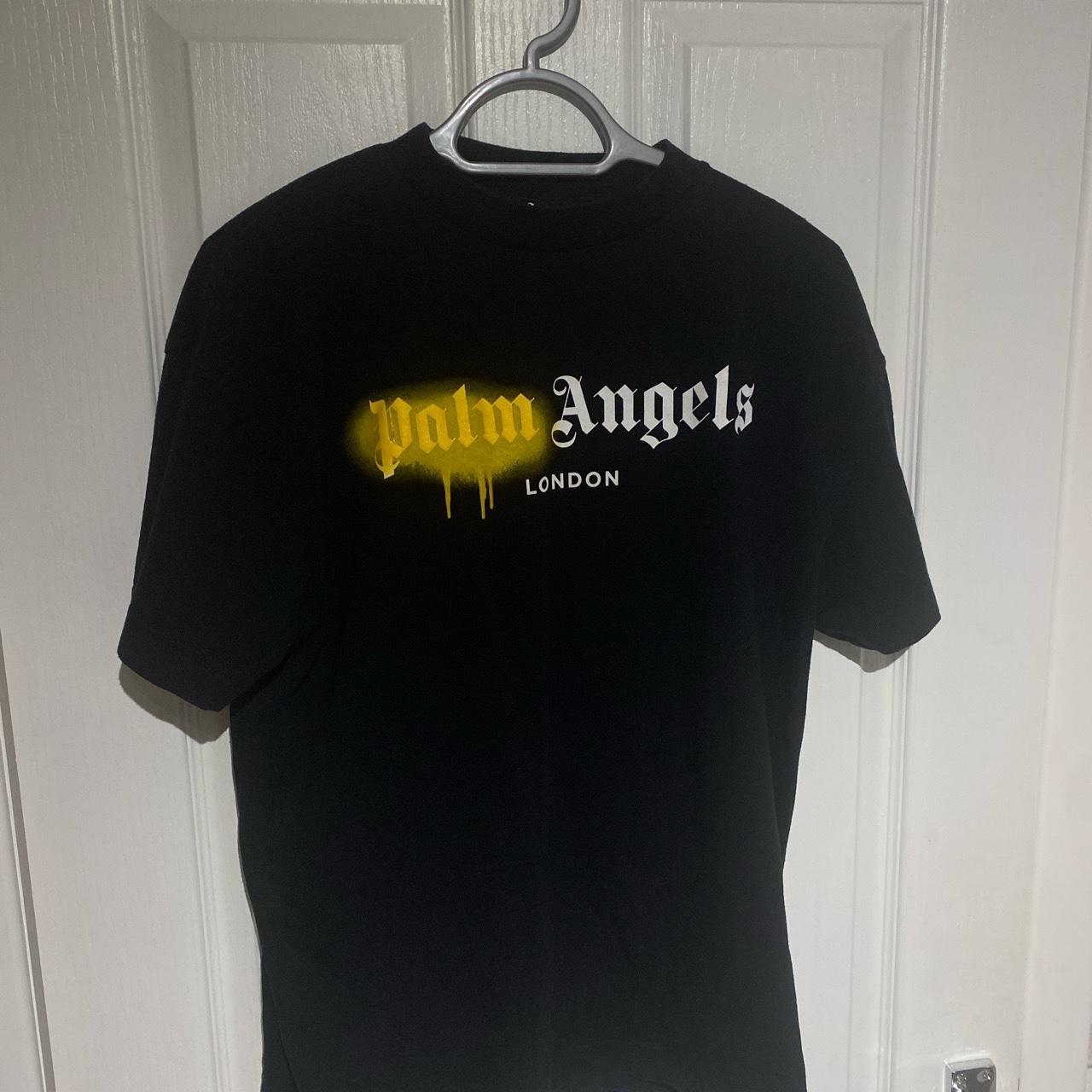 Black on black Paris Palm Angels Meduim Men T-shirt - Depop