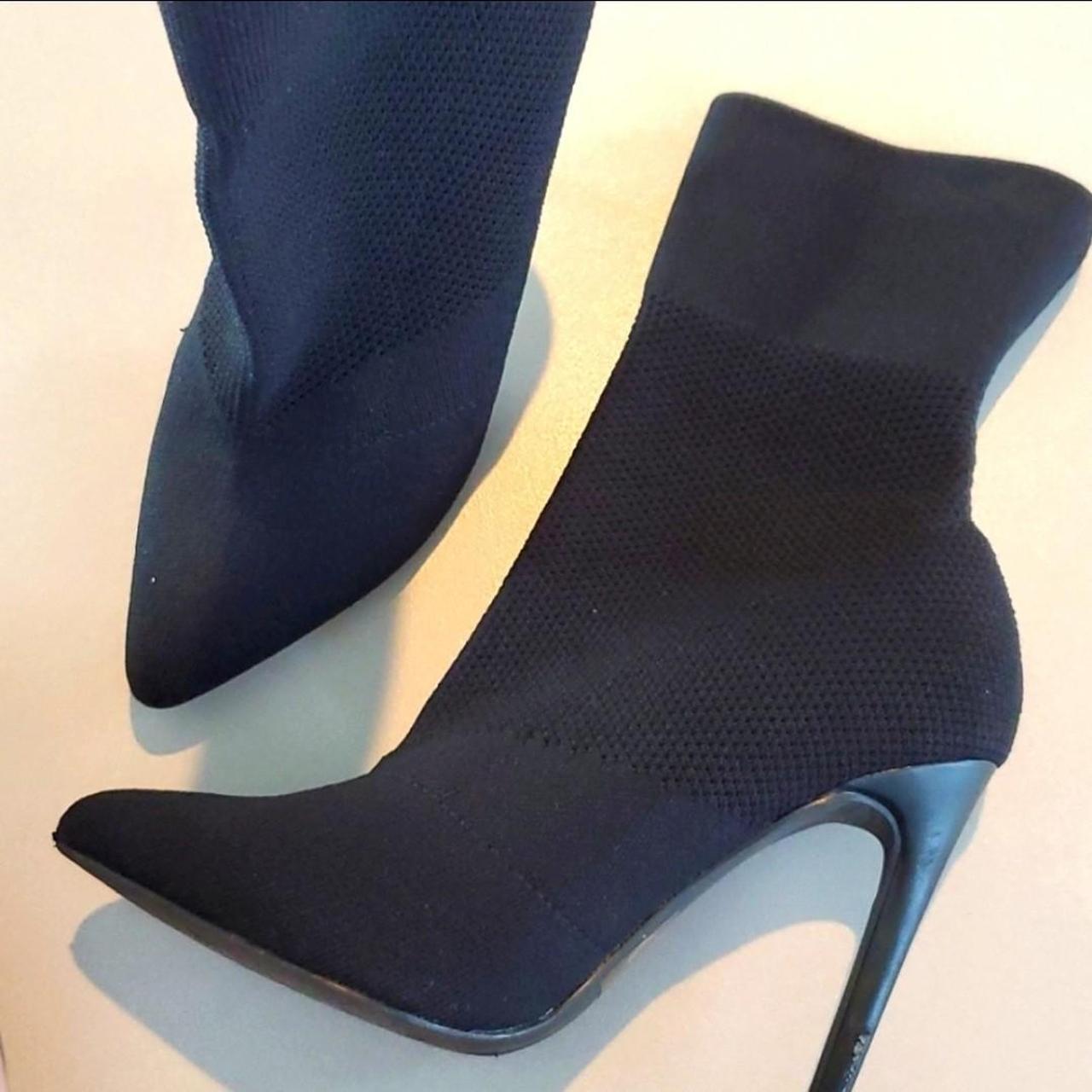 Aqua Black Pointed High Heel Booties Size 6. Barley... Depop