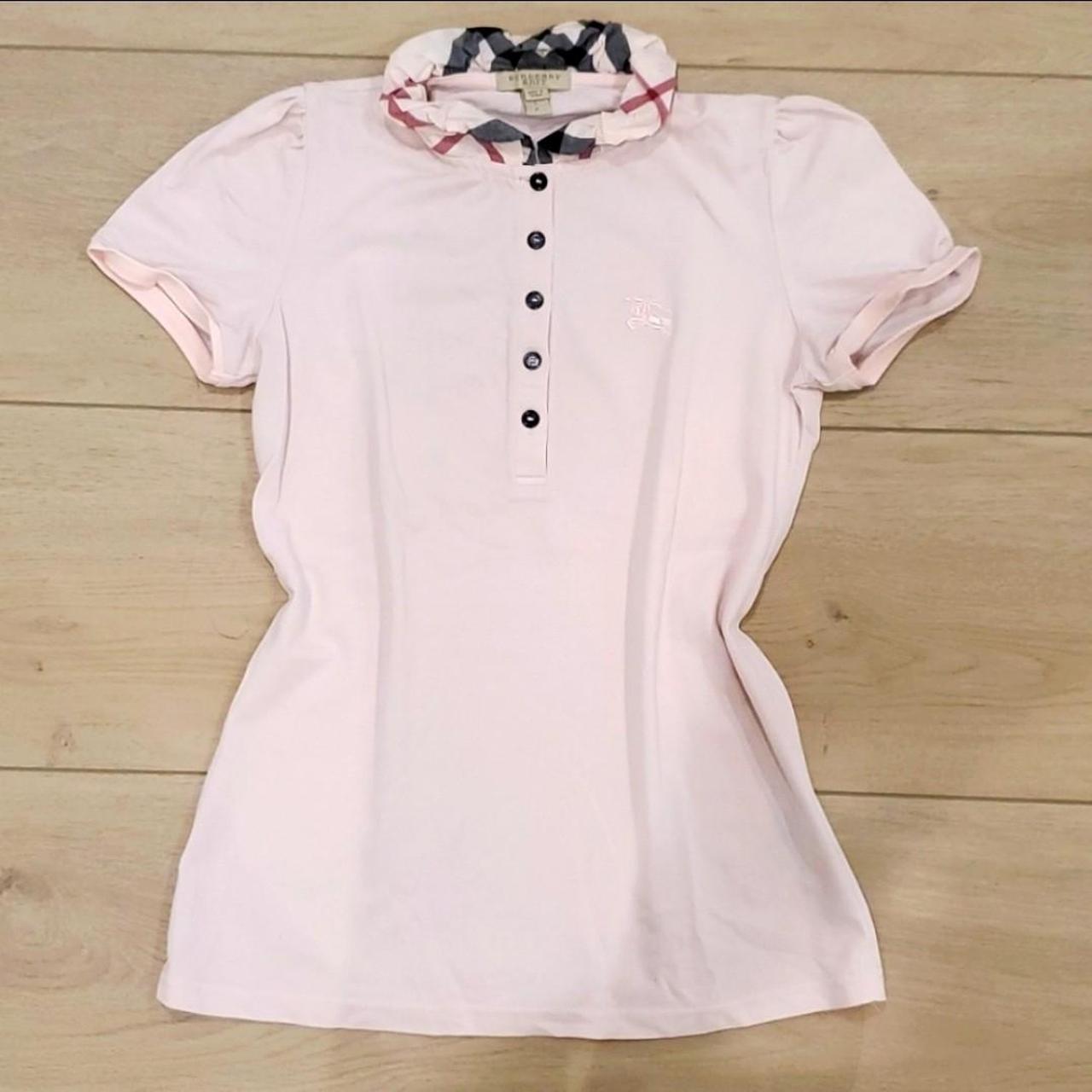 Burberry Women's Tan and Pink Polo-shirts | Depop