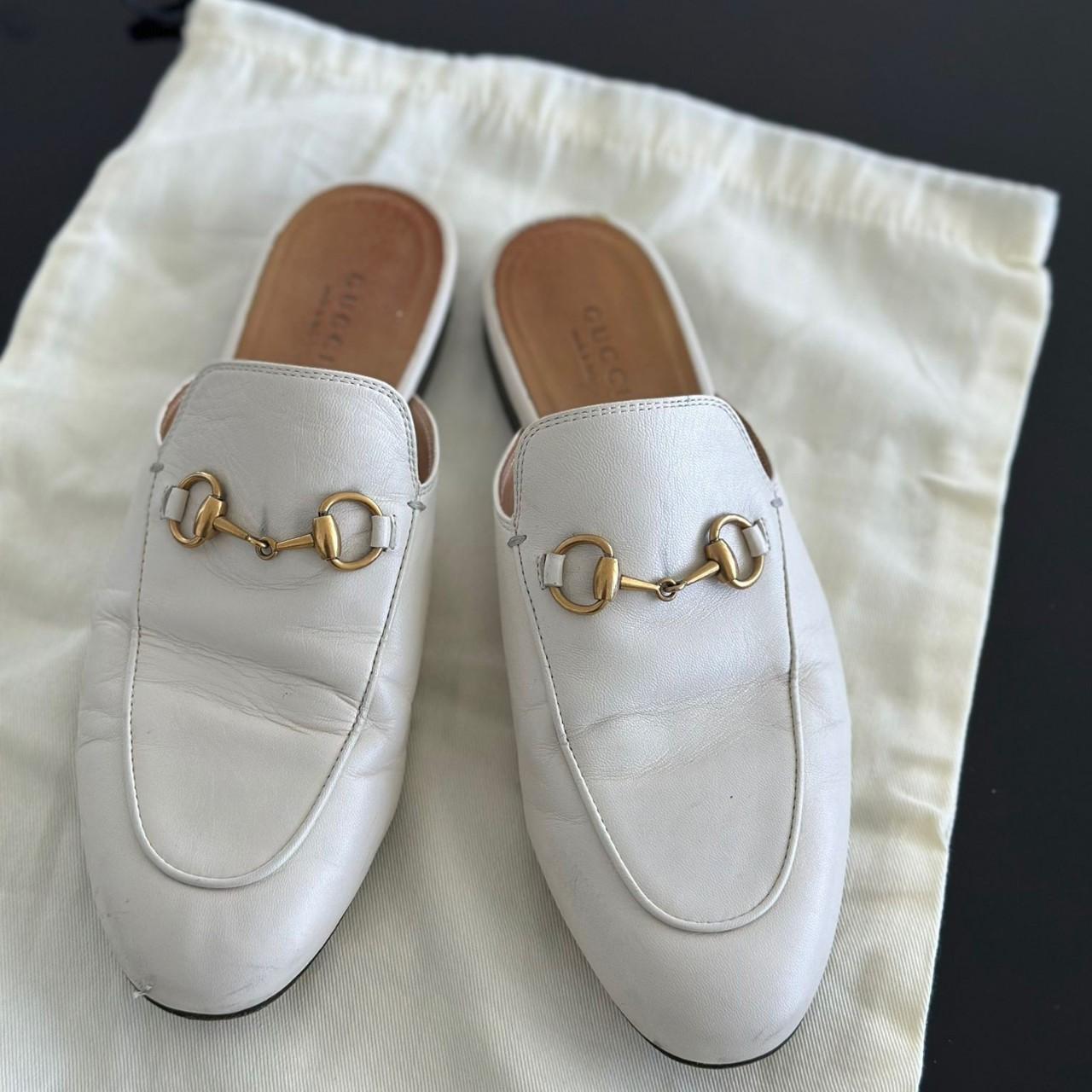 Gucci Princetown White Leather Loafer... - Depop