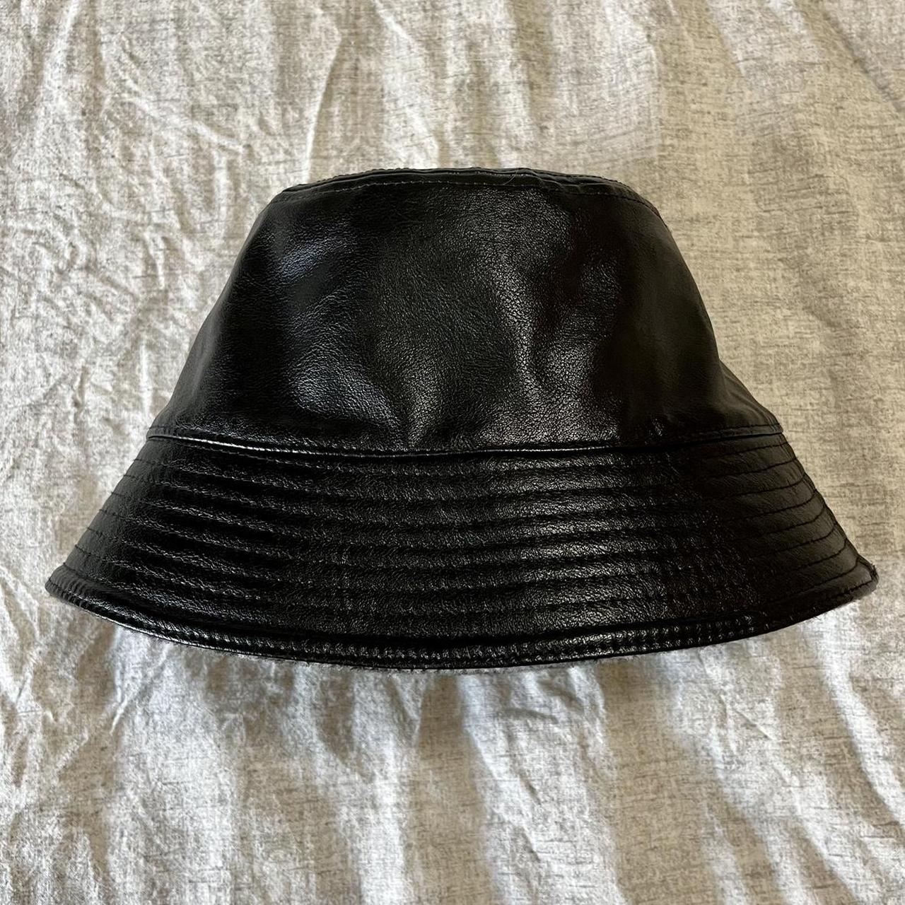 Reversible faux leather bucket hat from Steve... - Depop