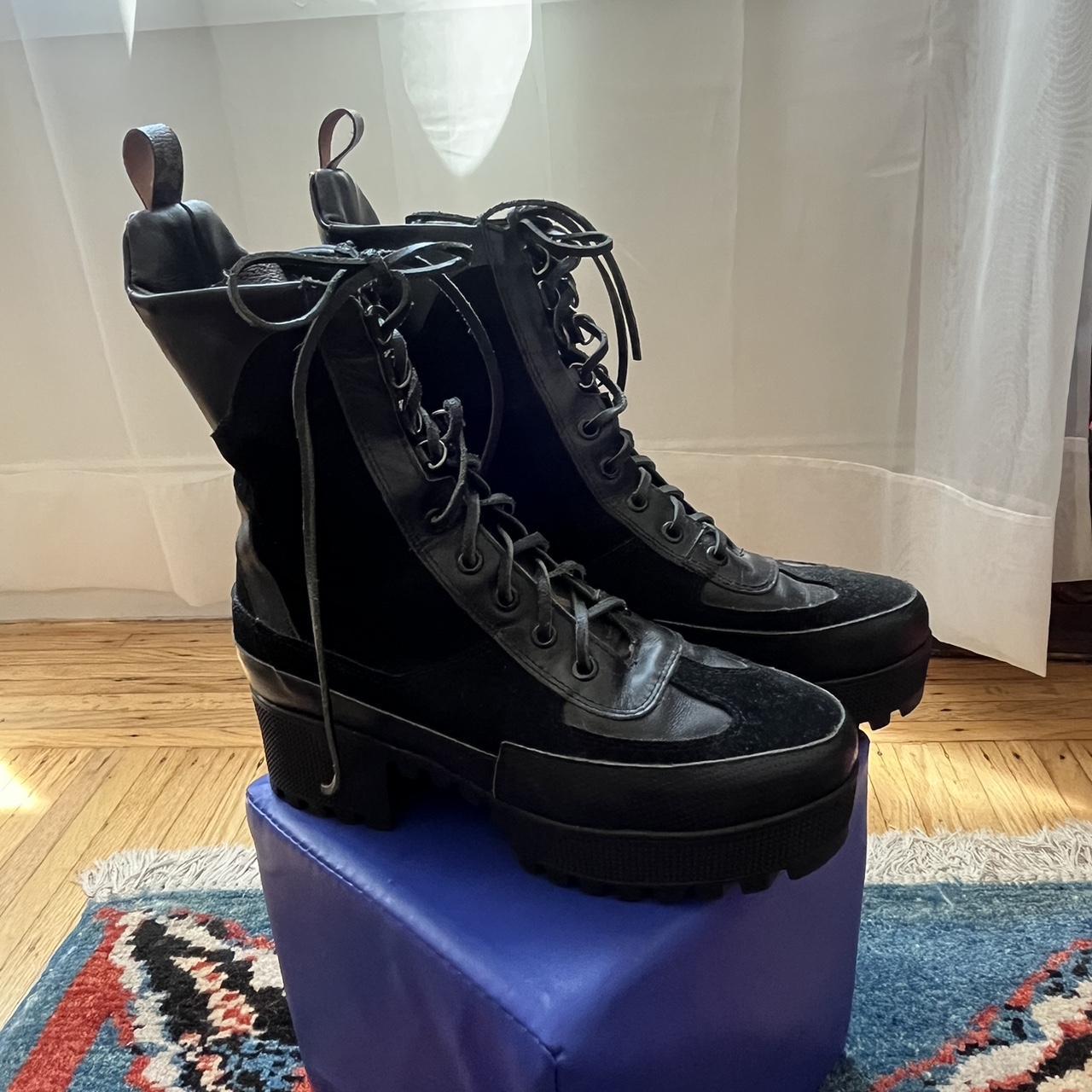 Louis Vuitton lace up boots! Platform! US - Depop