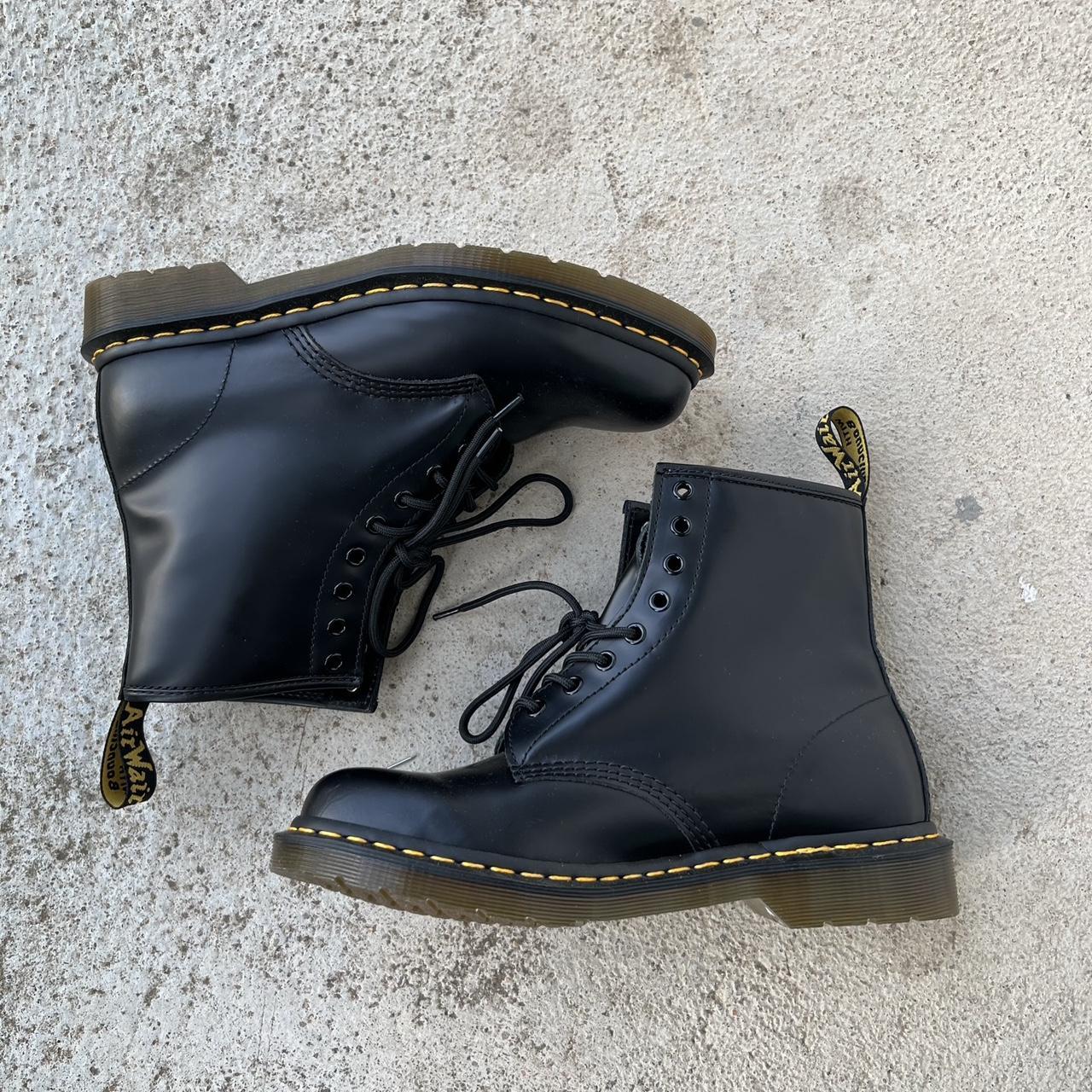 Dr. Martens Men's Black and Yellow Boots | Depop