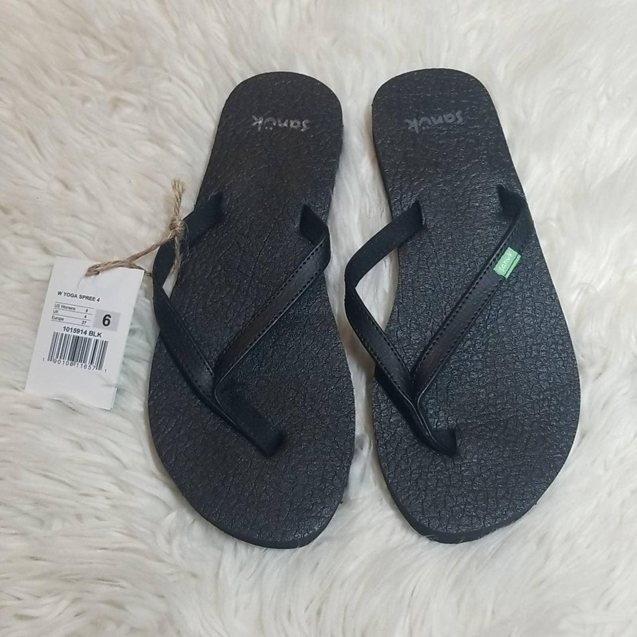 Sanuk Yoga Spree 4 Black Flip Flops new with Depop