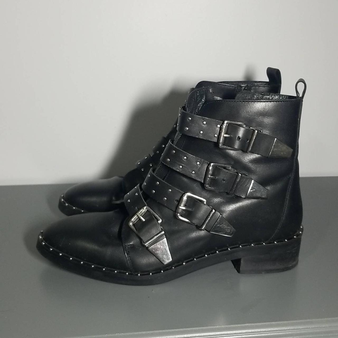 Strappy on sale biker boots