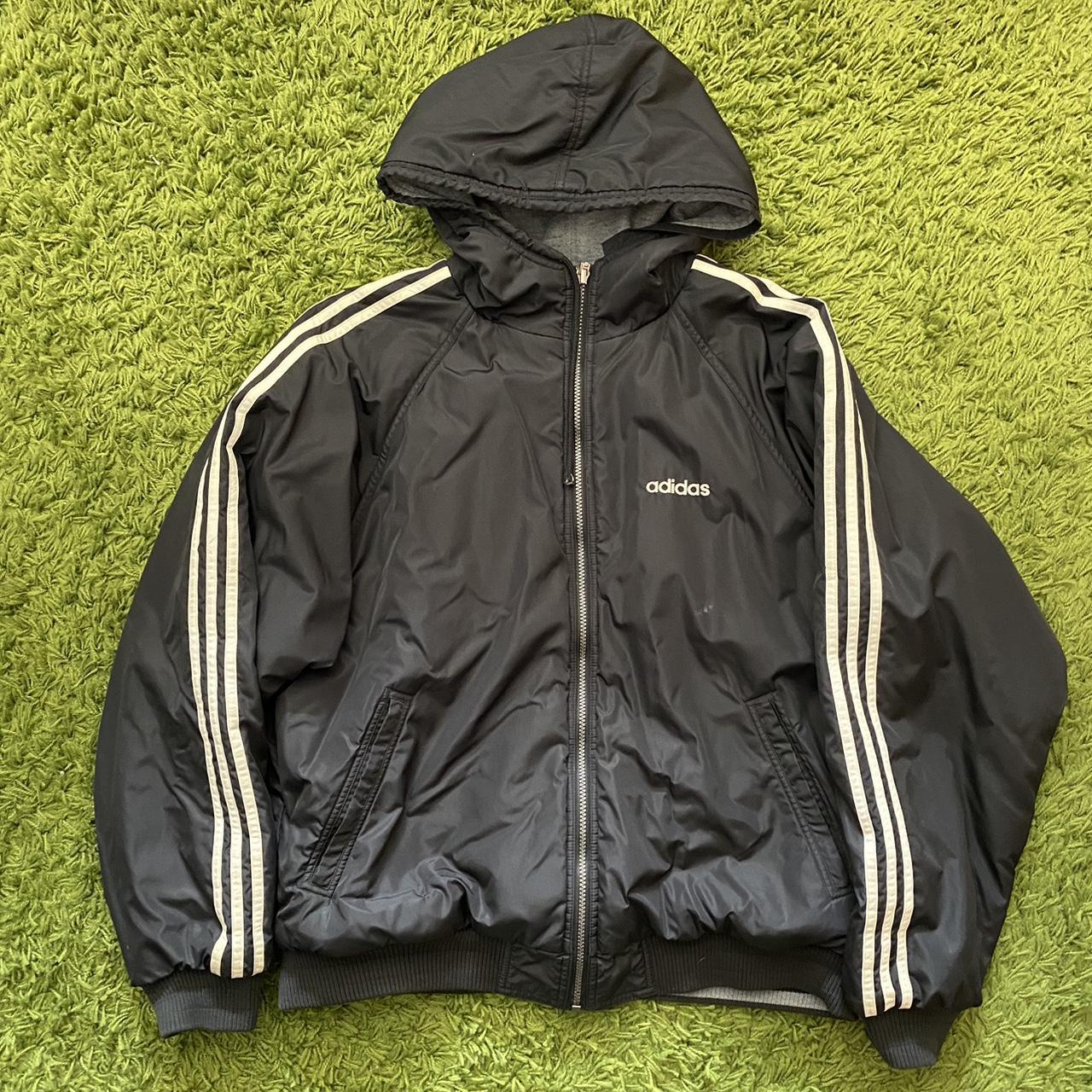 Adidas Men's Black and White Jacket | Depop