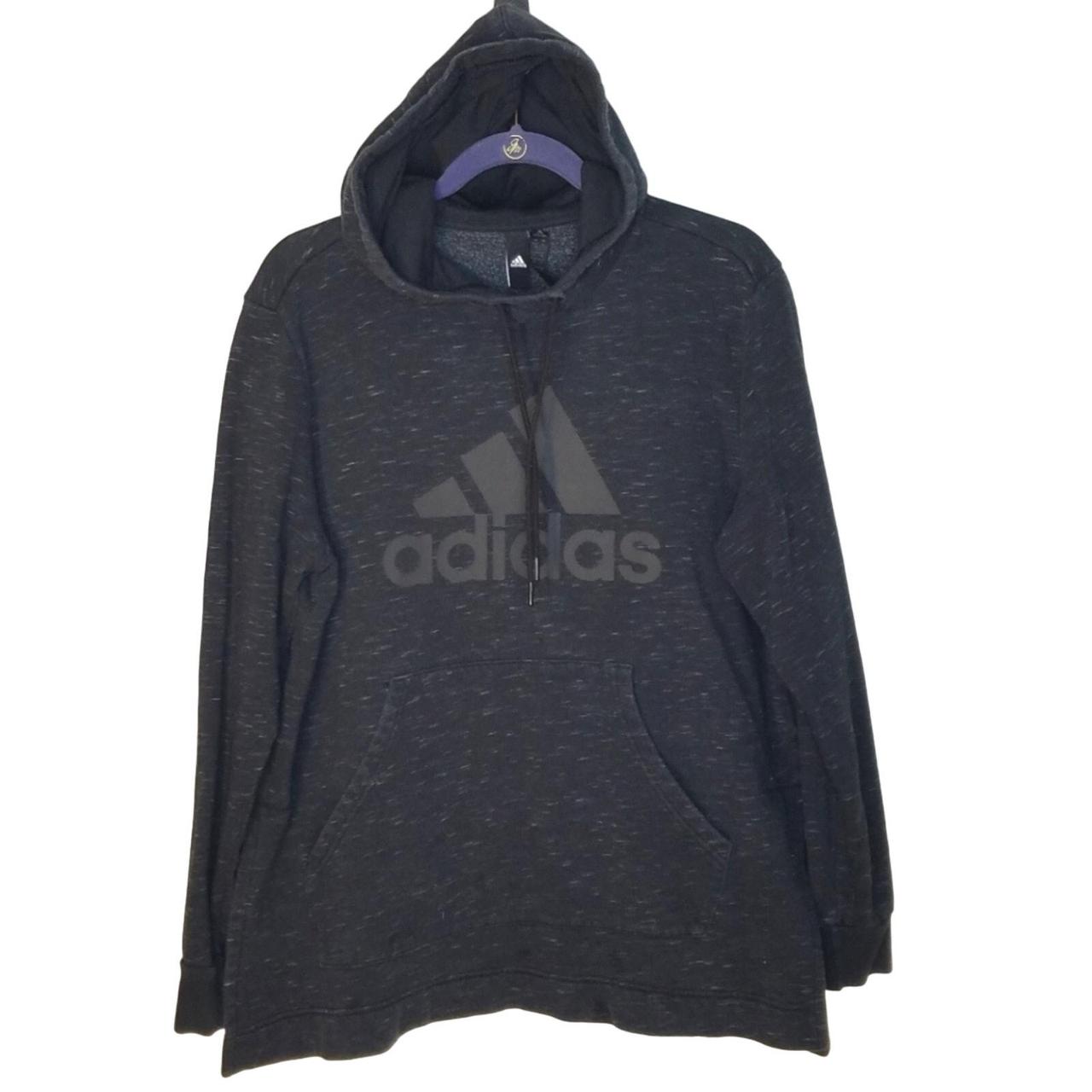 Adidas Black Space Dyed Sweatshirt Hoodie 3 Stripe