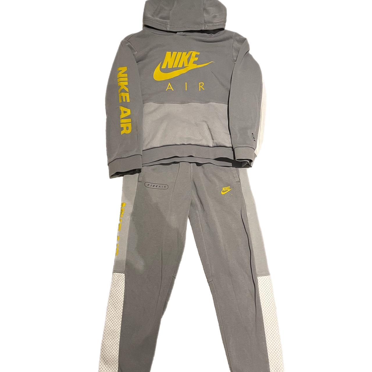 Grey and yellow hotsell nike tracksuit