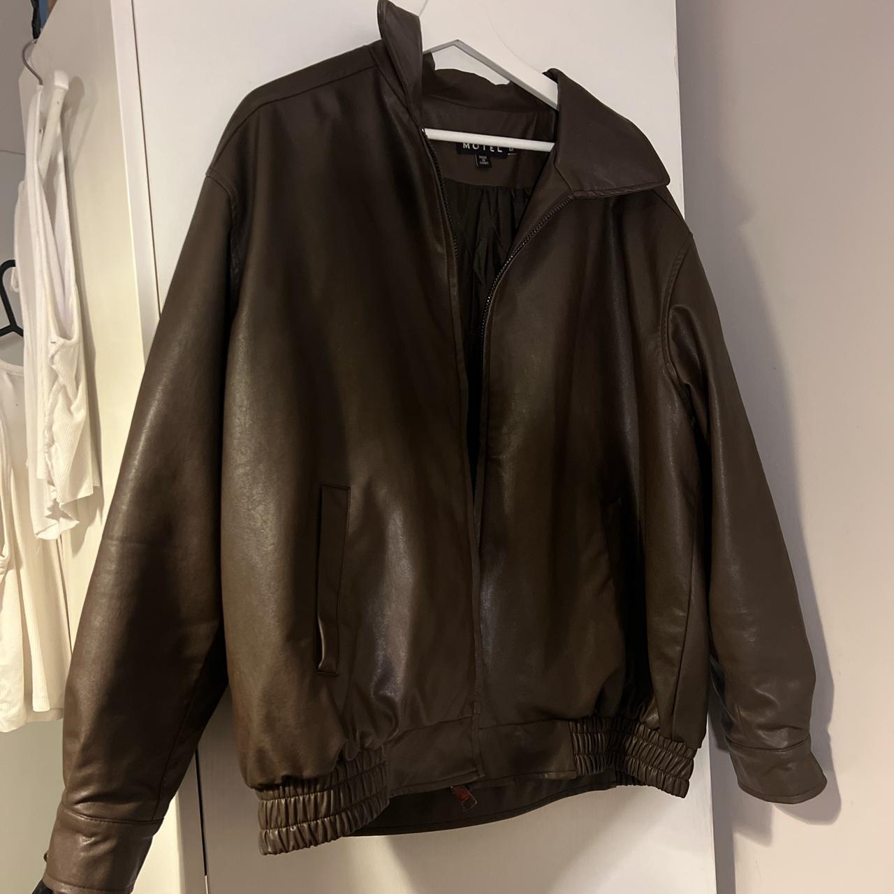 Motel rocks Leather jacket Size medium Oversized... Depop