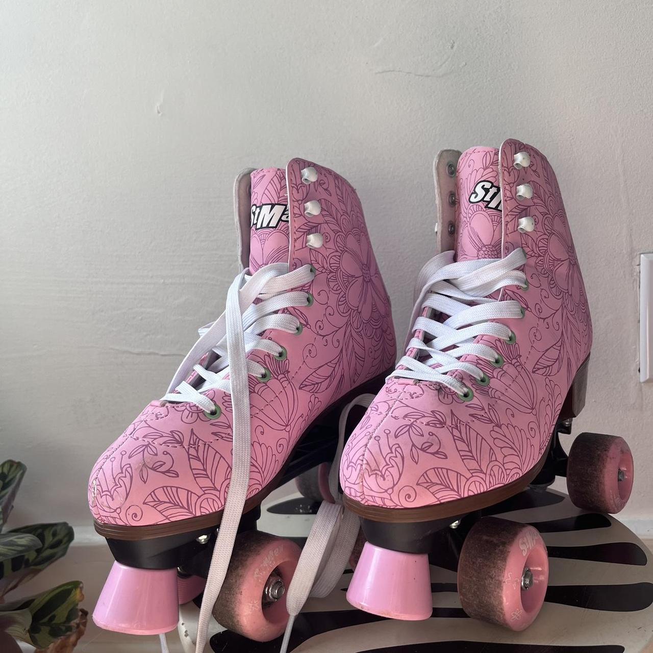 Cutest quad roller skates ever!!! Lace up in pink... Depop