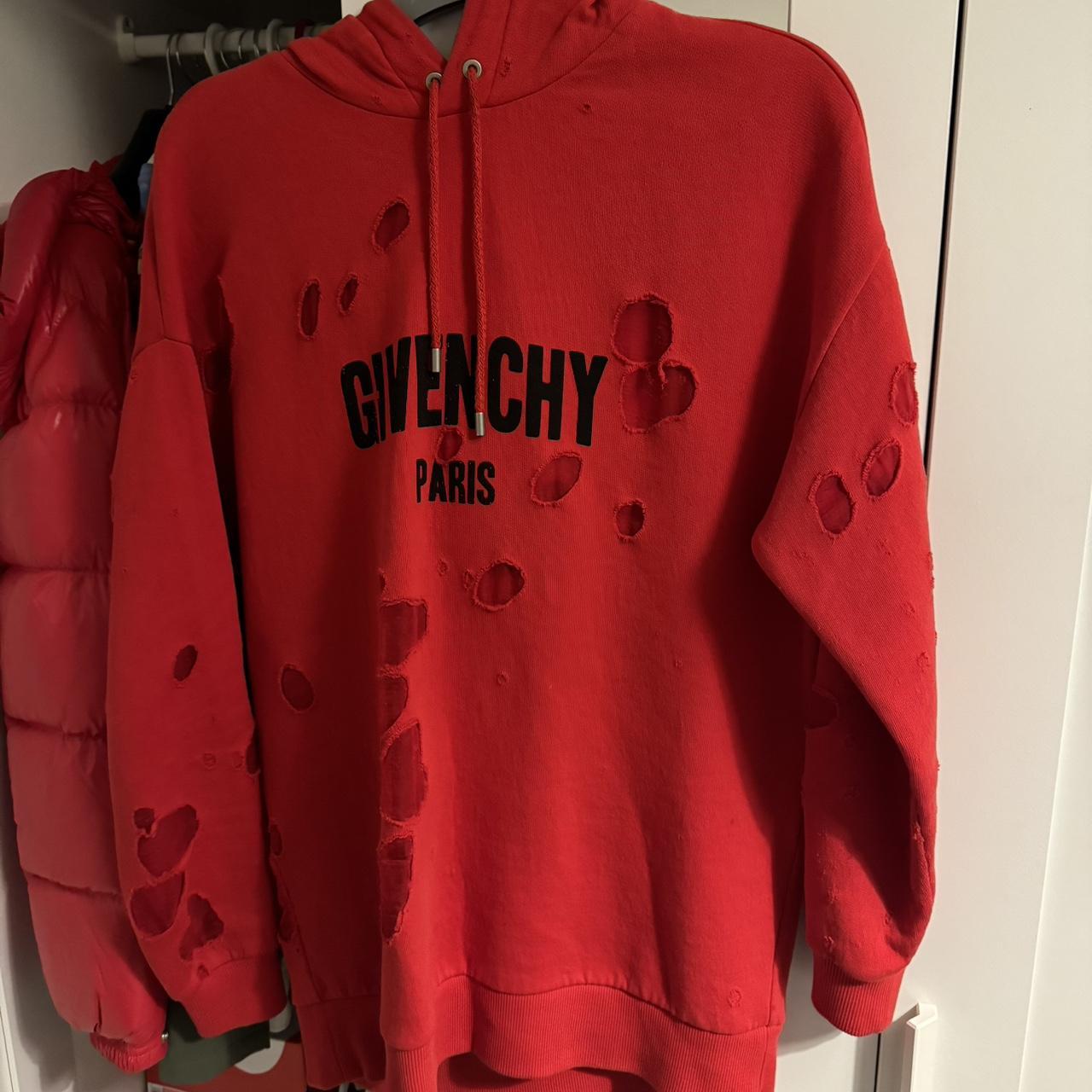 Givenchy blue ripped on sale hoodie