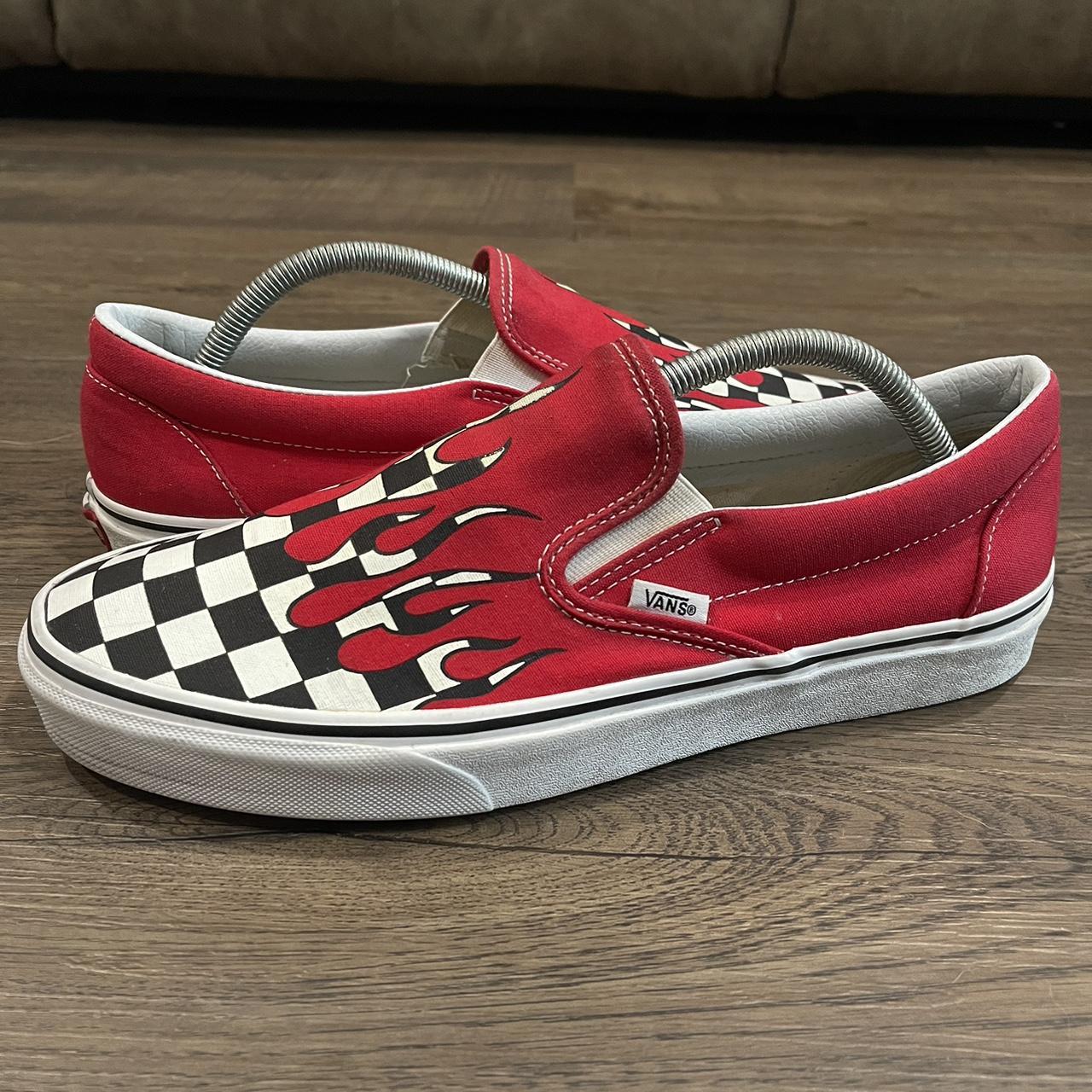 Checkerboard vans flames hotsell