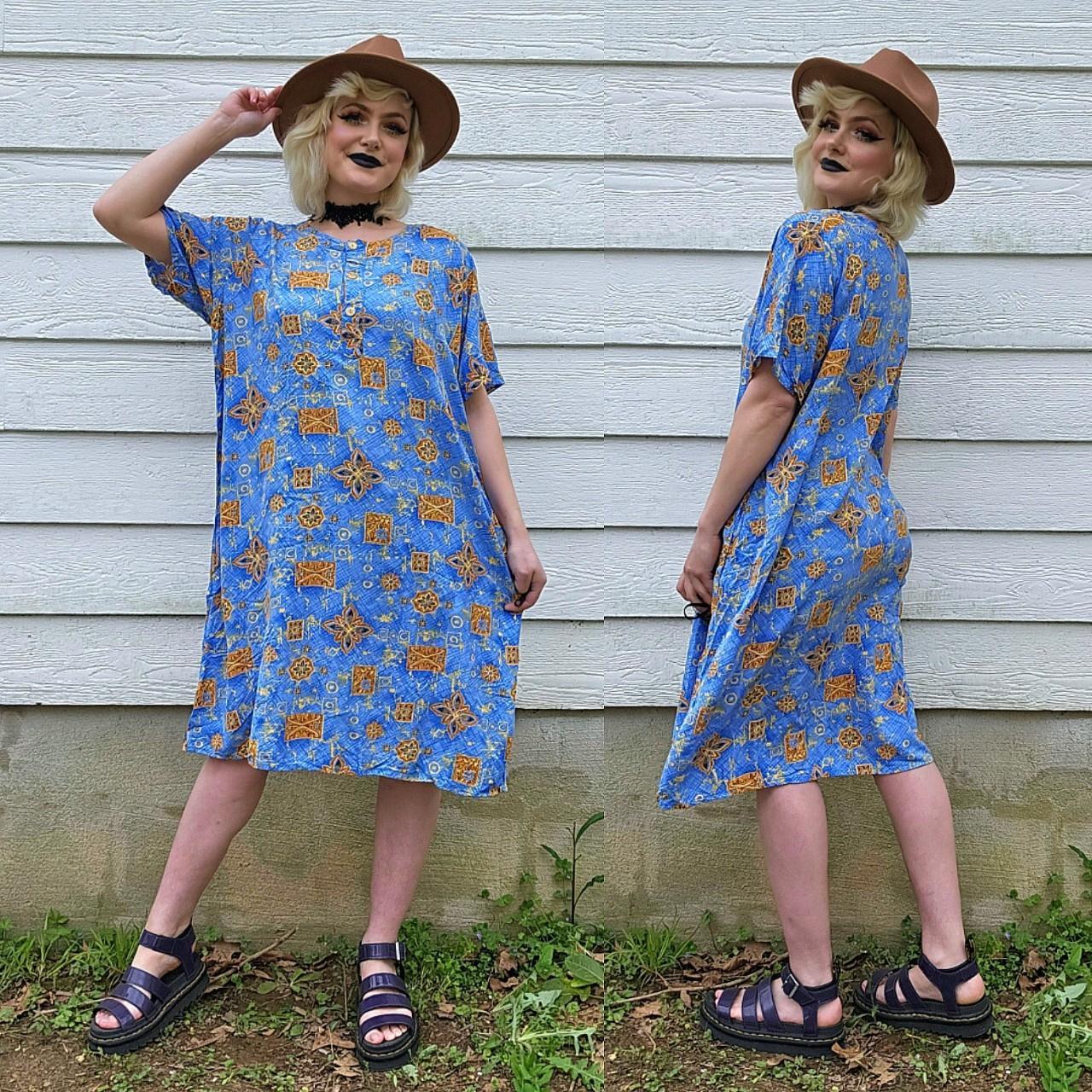 Vintage Indian Baby Blue Orange Spring Depop
