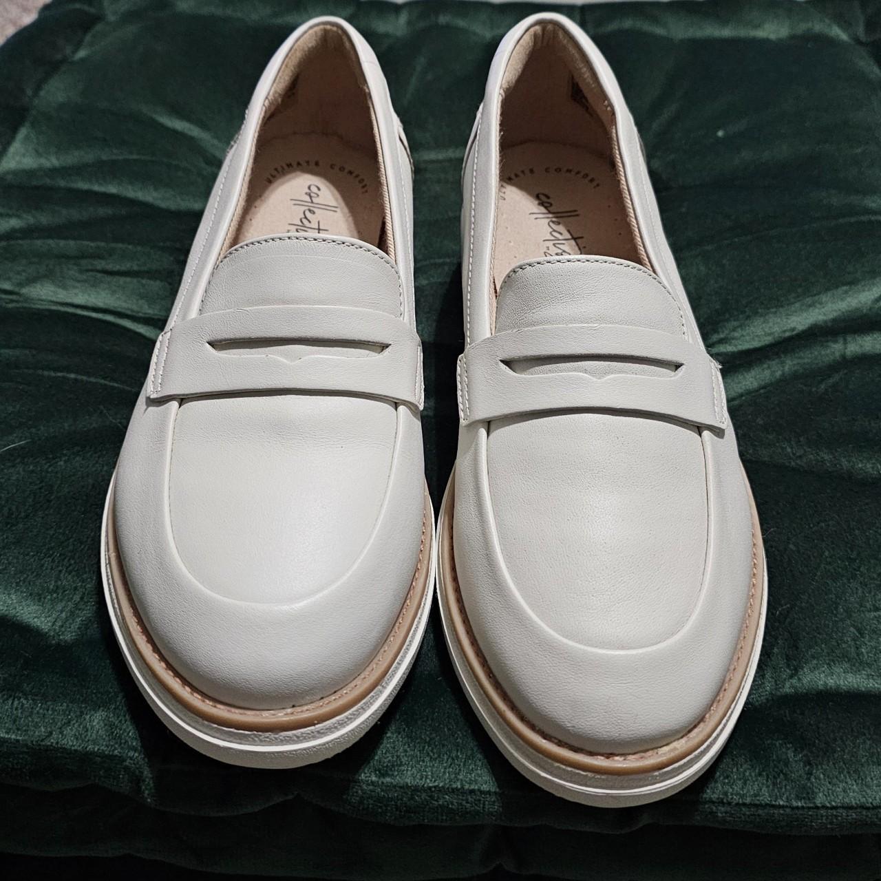 Clarks Women's White Loafers