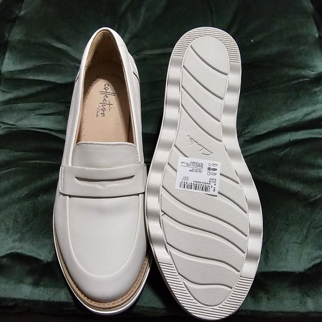 Clarks Women's White Loafers (2)