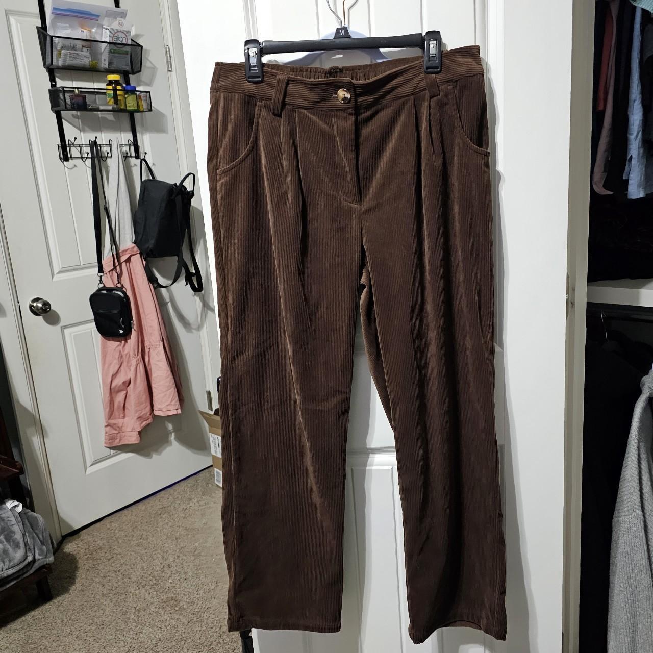Chocolate brown wide-leg halara pants - Depop