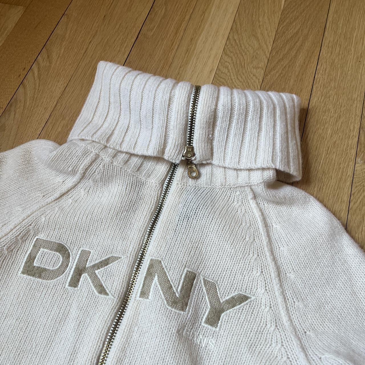 DKNY Women's Cream and White Jumper
