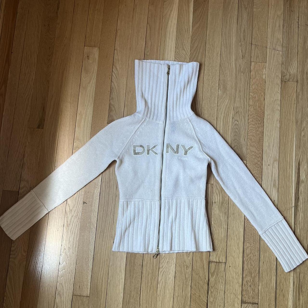 DKNY Women's Cream and White Jumper (2)