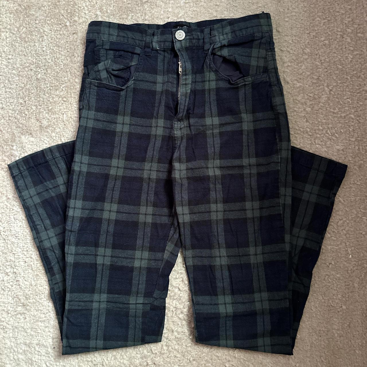 brandy melville john galt blue and green plaid pants Depop