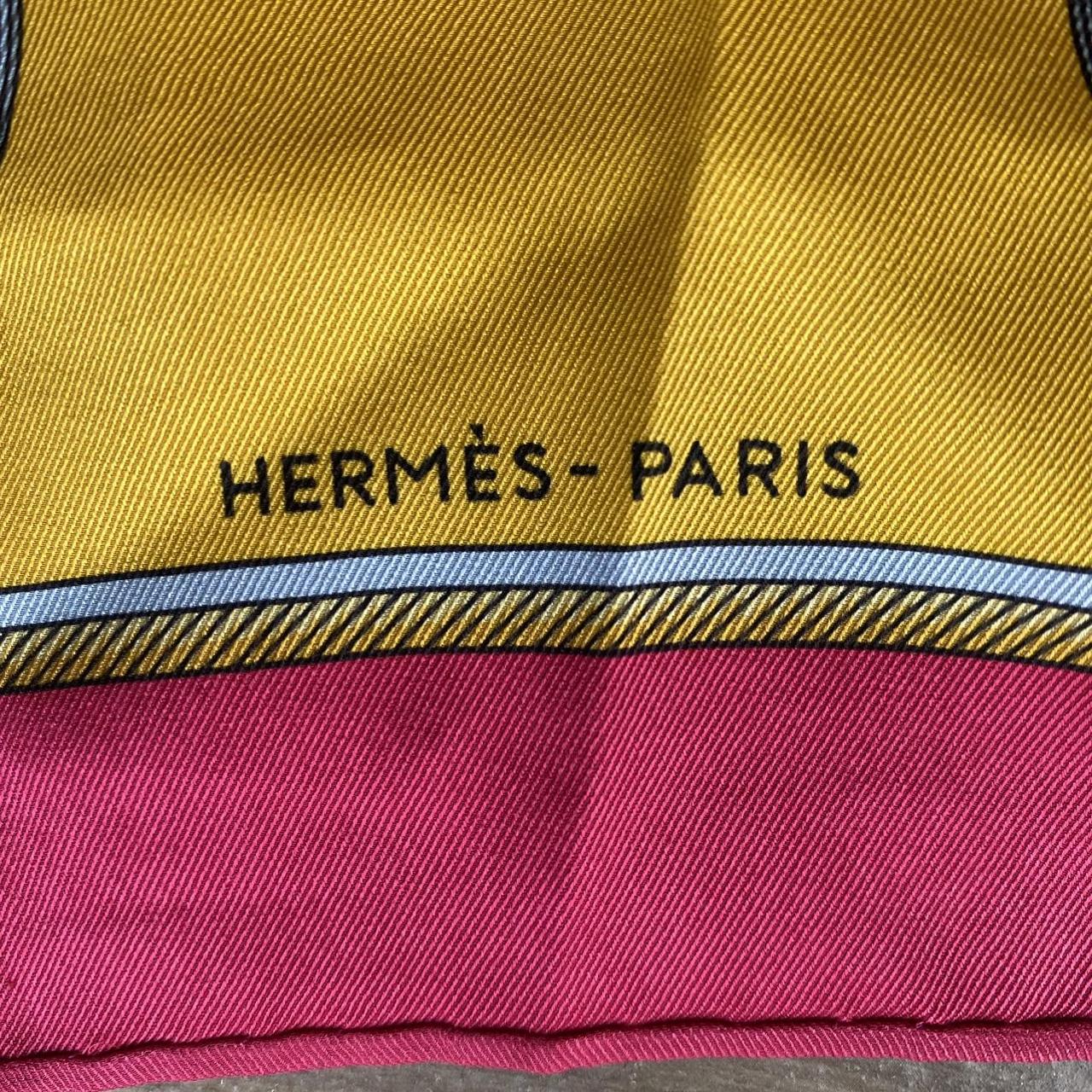 Hermes Women's Yellow and Pink Scarf-wraps | Depop