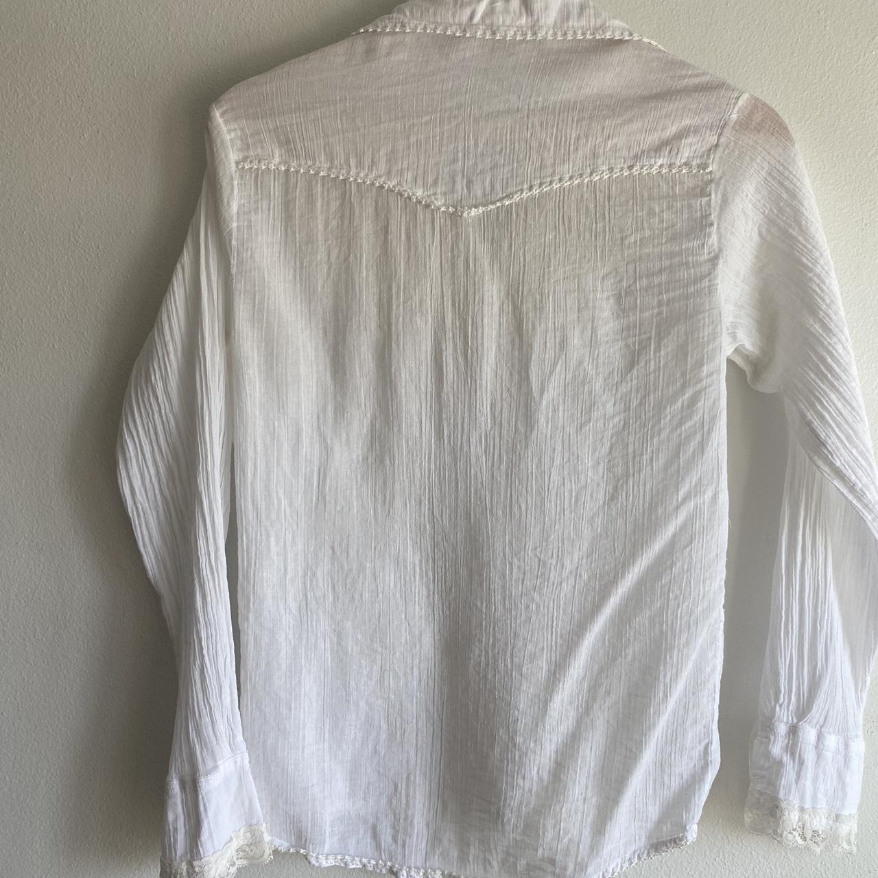 Chasing Unicorns Rockin Years White Western Blouse... - Depop