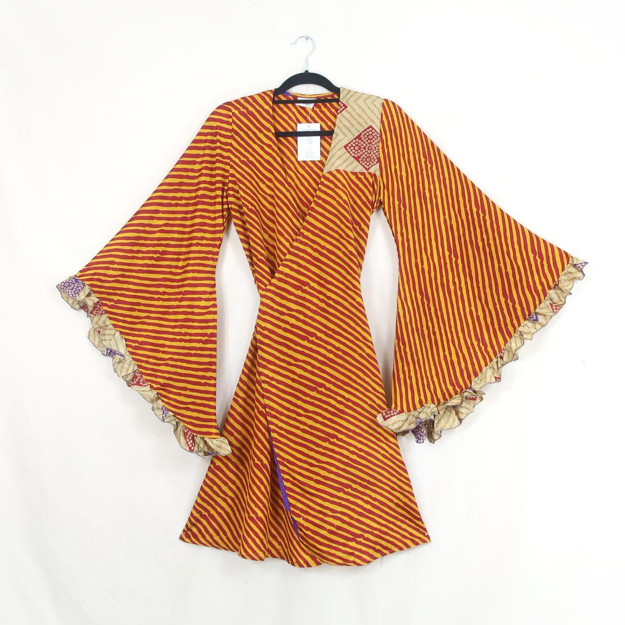 Women's Yellow and Red Dress Depop