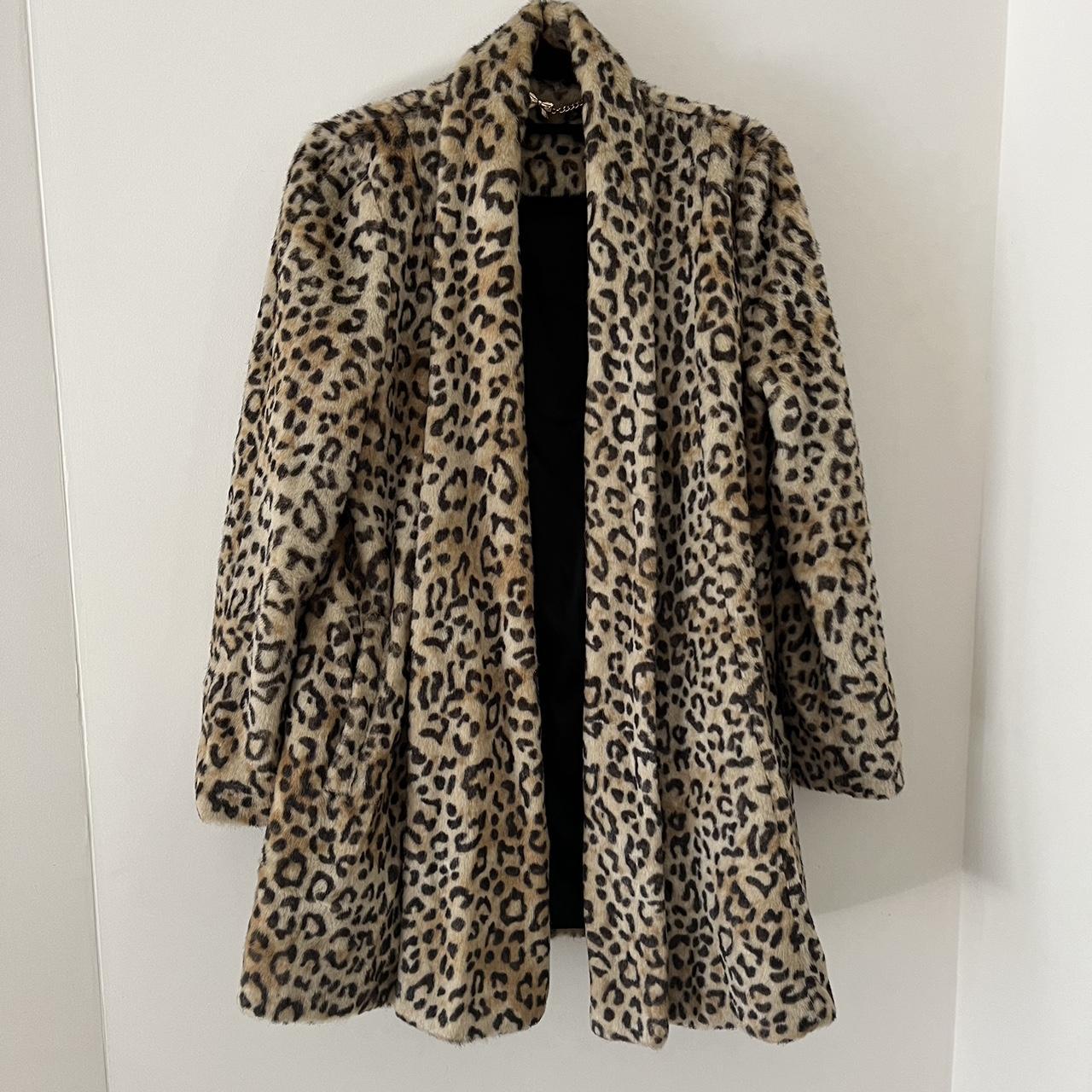 Faux fur leopard print winter coat. Super warm and... - Depop