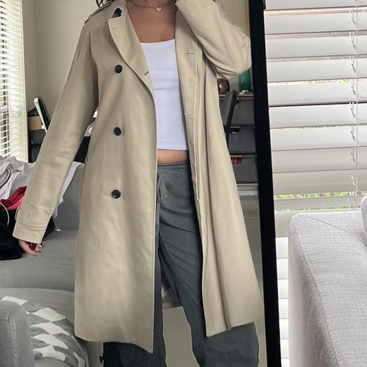 the most perfect beige trench coat labelled 14... - Depop