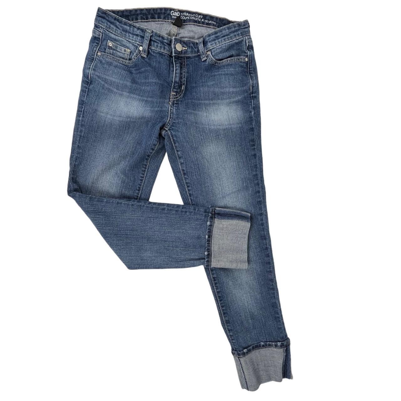GAP 1969 Straight Cuff Crop Jeans Medium Wash size