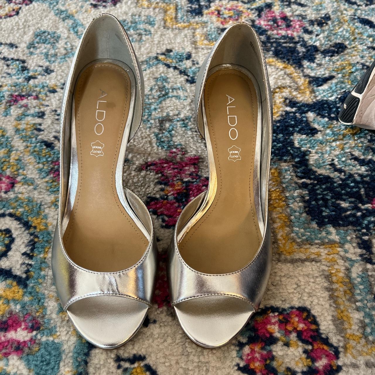 Silver heels sale aldo